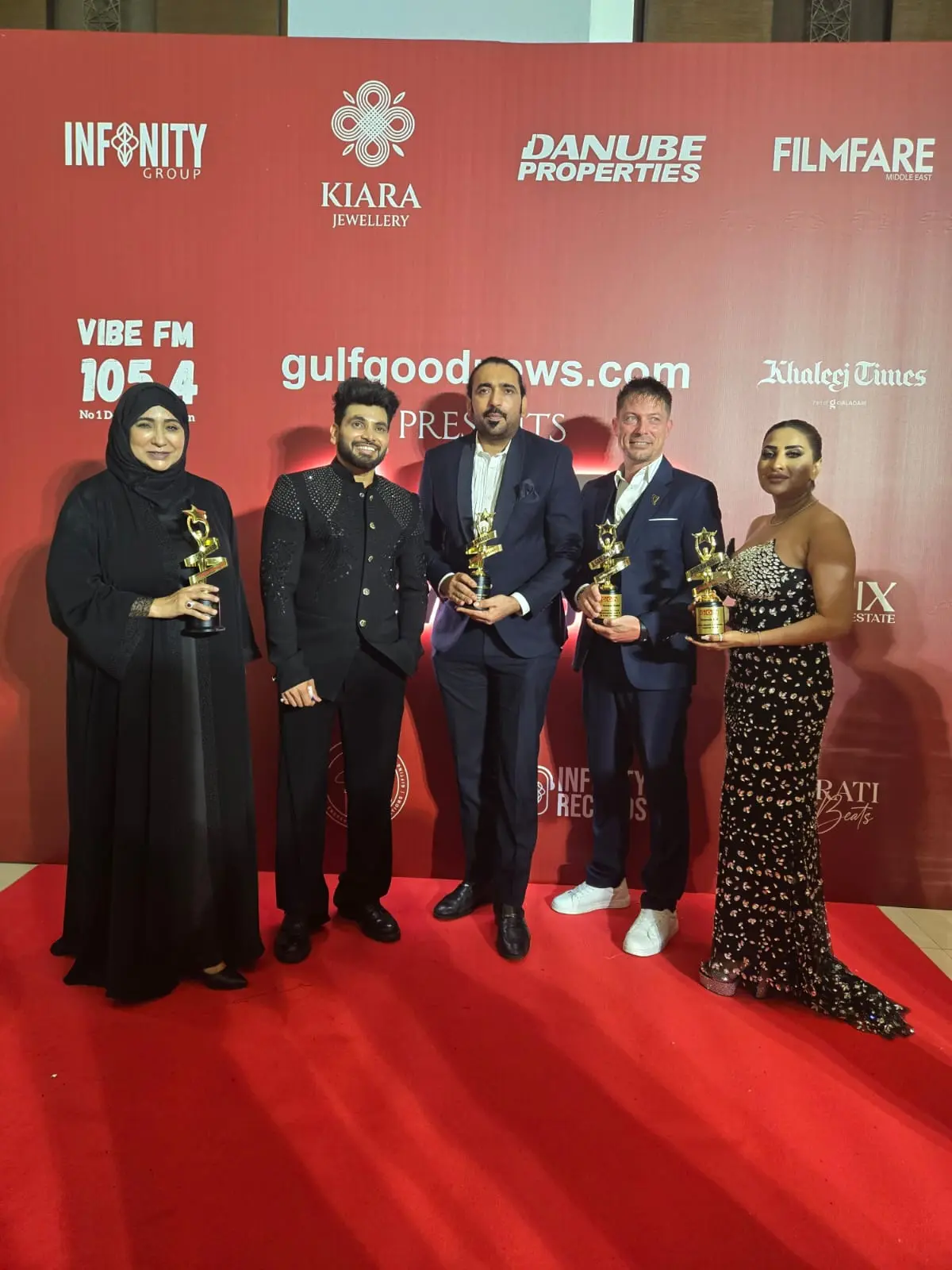 Award winners and media professionals on the Gulf Good News red carpet